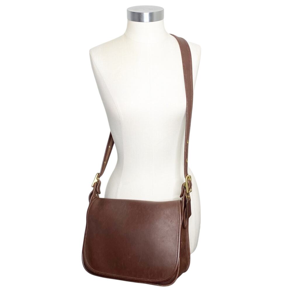 Coach Authentic Vintage Patricia Legacy Flap Leather Crossbody Dark Brown